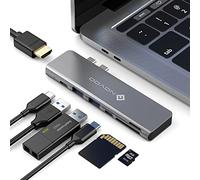 NOVOO Adaptador Mac, Hub USB C 7-en-2 Adaptador con PD 100W, USB 3.0, Lector de Tarjetas SD/TF, Adaptador USB C HDMI para Macbook Air/Pro M1 M2