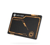 NOVOO Air Tag Card Wallet Tracker, 1.6 mm Tarjeta Inteligente Delgada, 6 Años Batería, IP68, Compatible con Apple Dónde Está(solo iOS), Localizador Bluetooth para Carteras/Maletas/Pasaportes,Arancione