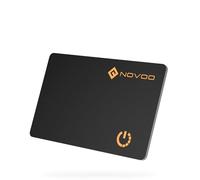 NOVOO Air Tag Card Wallet Tracker, 1.6 mm Tarjeta Inteligente Delgada, 6 Años Batería, IP68, Compatible con Apple Dónde Está(Solo iOS), Localizador Bluetooth para Carteras/Maletas/Pasaportes, Negro