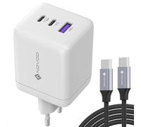 NOVOO Cargador rápido USB C de 3 Puertos de 100 W PD3.0, PPS, Fuente de alimentación USB-C compacta para MacBook Pro/Air, Cargador para iPad Pro, Galaxy S24/S23 Ultra, iPhone 17 Pro Max/16, DELL XPS
