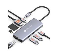 NOVOO Docking Station Hub USB C, Hub Multipuerto 8 en 1 con HDMI 4K a 60 Hz, Ethernet, 2 Puertos USB-A 3.0, 1 Puerto USB-C 3.0, PD 100 W para Steam Deck/PC/MacBook/Windows