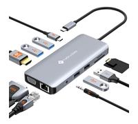 NOVOO Docking Station USB C 11 en 1, HDMI 4K60, Ethernet 1Gbps, PD 100W