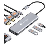 NOVOO Docking Station USB C 8 en 1, Pantalla Cuádruple, DP 8K@30