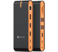 NOVOO Estación de acoplamiento 15 en 1 USB C Triple Monitor 8 K @ 30 Hz DP,Dual 4K @60Hz HDMI, 10Gbps USB-A+C,SD/TF,Gigabit Ethernet,PD 100W USB C Hub Compatible con Mac M1/M2/M3/M4 Pro/Max,Mac