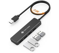 NOVOO Hub USB C, 4 Puertos USB 2.0, Adaptador USB Compatible con PS5, Mac Pro, MacBook Air, DELL XPS, Ordenadores portátiles, Unidades Flash, HDD externos y Otros Dispositivos