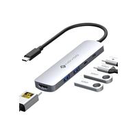 NOVOO Hub USB C 5 en 1, Adaptador HDMI a USB C con 4K@60Hz y PD 100W, 3 Puertos de Datos 5Gbps, Multihub Compatible con MacBook M3/Surface/XPS/Chromebook/iPhone 17