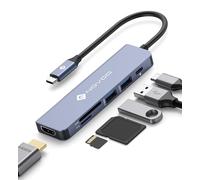 NOVOO Hub USB C 6 en 1, HDMI 4K, 2 Puertos USB, SD/TF
