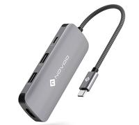 NOVOO Hub USB-C 6-in-1, Adaptador Multipuerto con HDMI 4K@60Hz, 2×USB-A 3.2, USB-C 10Gbps, PD 100W, Jack 3.5mm - para MacBook Pro/PC USB-C, Docking Station Compatible con MacBook Pro