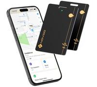 NOVOO Rastreador de billeteras delgadas, paquete de 2 unidades, tarjeta Air Tag con Apple Find My (solo iOS) Smart Bluetooth Localizador de billetera IP68 resistente al agua tarjeta inteligente