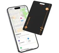 NOVOO Rastreador de billeteras delgadas, tarjeta Air Tag recargable con Apple Find My (solo iOS) Smart Bluetooth Buscador de billetera IP68 resistente al agua Tarjeta SmartTag compatible para