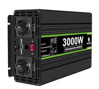 NOVOPAL 3000W Onda Pura Inversor 12V a 220V 230V Corriente Convertidor (con Código Indicador Pantalla LCD) & 5M Mando a Distancia & 2 Puertos USB QC3.0 18W para Coche camión Caravana