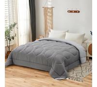 NOVOTEXTIL Edredón Relleno Nórdico Cama 90 (150x220) para Verano y Entretiempo, Edredón Bicolor de Fibra 180 gr/m² - Nórdico Suave, Ligero, Reversible y Transpirable (Gris/Gris)