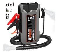 NOVSIGHT Arrancador de Batería de Coche 6000A con Compresor de Aire 150PSI, 23800mAh Arrancador de Coches para Vehículo(Toda Gasolina o 10L Diésel), 12V Jump Starter con 500-Lumen LED, Orange