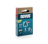 Novus 042-0775 - Grapas de alambre fino A tipo 53 8 mm (ancho del lomo: 11,3 mm, ancho del alambre: 0,75 mm, 1800 unidades, dureza superdura, material: alambre de acero galvanizado)