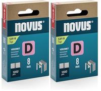 Novus 042-0789 - Grapas de alambre plano tipo 53 F 8 mm (ancho del lomo: 11,3 mm, ancho del alambre: 1,25 mm, 1200 unidades, material: alambre de acero galvanizado) (Paquete de 2)
