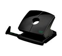 Novus Perforadora de plástico B 220 re+new – 20 hojas, con raíl de tope – Negro