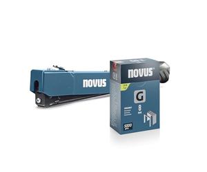 NOVUS TOOLS Grapadora de martillo J-033 con 5000 grapas │ Grapadora de metal macizo con mango suave y sistema de carga rápida │ Para grapas de alambre plano tipo 11 de 6-10 mm