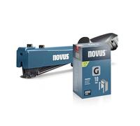 NOVUS TOOLS Grapadora de martillo J-044 con 5000 grapas │ Grapadora de metal macizo con placa de impacto, sistema de carga rápida y empuñadura suave │ Para grapas de alambre plano tipo 11 de 6-12 mm
