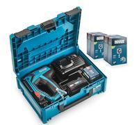 NOVUS TOOLS Grapadoras de batería J-551 Juego de maletín con 25000 grapas, para grapas de alambre plano de 6-14 mm y clavos de 16 mm, compatible con batería Li-Ion CAS de 18 V