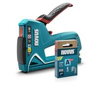 NOVUS TOOLS Juego de grapadora manual J-29 con 1800 grapas, grapadora universal profesional para madera con carcasa de metal y mango suave, para grapas de alambre fino y alambre plano de 6-14 mm y