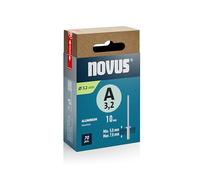 Novus Tools Remaches ciegos de aluminio Ø 3,2 mm, 10 mm de longitud, 70 remaches, 5,0 - 7,0 mm espesor del material, para la fijación de metal no ferroso, plástico, cuero y telas