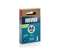 NOVUS TOOLS Tuercas de remache ciego de aluminio Ø 5,9 mm, rosca interior M4, 11 mm longitud, 50 piezas, 0,5 - 2,0 mm espesor del material, para fijaciones en metal no ferroso y plástico