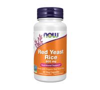 now - arroz de levadura roja 600 mg - 60 cápsulas vegetales