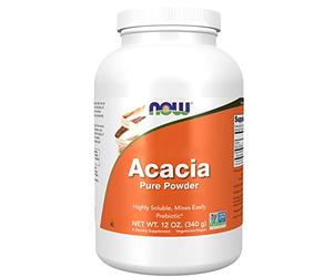 Now Foods, Acacia Fiber (Fibra de Acacia), Fibra Dietética Natural, 240 g Polvo vegano, Probado en Laboratorio, Sin Soja, Sin Gluten, Vegetariano, No OGM