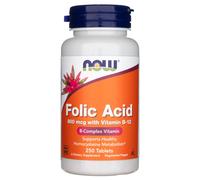 Now Foods Ácido fólico 800 mcg con vitamina B-12 - 250 Tabletas