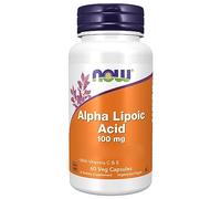 Now Foods, Alpha-Lipoic Acid (Ácido Alfa-Lipoico), 100mg, con Vitamina C y E, 60 Cápsulas veganas, Testado en Laboratorio, Sin Gluten, Sin Soja, Sin OGM