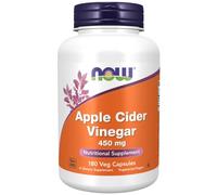 Now Foods, Apple Cider Vinegar (Vinagre de Sidra de Manzana), 450mg, 180 Cápsulas, Probado en Laboratorio, Sin Gluten, Sin Soja, Vegetariano