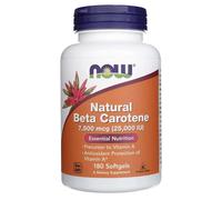 Now Foods Beta Caroteno Natural 7500 mcg (25000 UI) - 180 Cápsulas Blandas