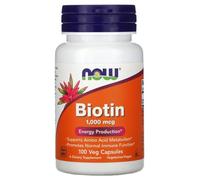 Now Foods - BIOTIN 1000 mcg | Apoyo para piel, cabello y uñas saludables - 100 cápsulas vegetarianas