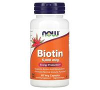 Now Foods - BIOTIN 5000 mcg | Apoya el crecimiento saludable del cabello y las uñas - 60 Cápsulas Vegetales