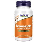 Now Foods, Bromelain, 2400 GDU/g, 500mg, 60 Cápsulas veganas, Testado en Laboratorio, Sin Soja, Sin Gluten, Vegetariano, No GMO
