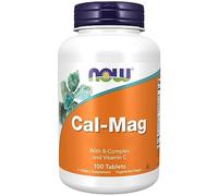 Now Foods, Cal-Mag, con un Complejo de Vitamina B y Vitamina C, Alta Dosificación, 100 Comprimidos veganos, Testado en Laboratorio, Sin Gluten, Sin Soja, Vegetariano, No GMO