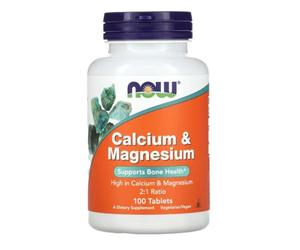 Now Foods - CALCIUM & MAGNESIUM | Calcio y Magnesio | Apoyo para la Salud Ósea y Relajación Muscular - 100 Tabletas