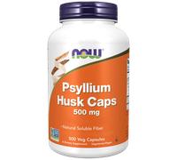 NOW Foods Cápsulas de cáscara de psyllium, 500 mg