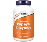 Now Foods, Chewable Papaya Enzyme, 180 Pastillas, Testado en Laboratorio, Sin Soja, Sin Gluten, Sin OGM