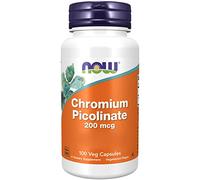 Now Foods, Chromium Picolinate, 200mcg, 100 Cápsulas Veganas, Probado en Laboratorio, Sin Soja, Sin Gluten, Vegetariano, No GMO