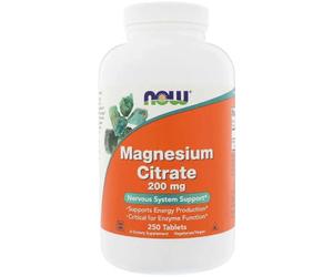 Now Foods Citrato de Magnesio 200mg 250 Tabletas