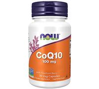 Now Foods, CoQ10 (Coenzima Q10), 100mg, con Espino Blanco, Alta Dosificación, 30 Cápsulas veganas, Testado en Laboratorio, Sin Gluten, Vegetariano, Sin Soja, No GMO