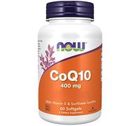 Now Foods, CoQ10 (Coenzima Q10), 400mg, Altamente Dosificado, 60 Cápsulas blandas, Testado en Laboratorio, Sin Gluten, Sin Soja, Sin OGM