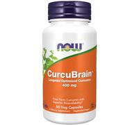 Now Foods, CurcuBrain, Curcumina Optimizada, 400mg, 50 Cápsulas veganas, Probado en Laboratorio, Sin Gluten, Sin Soja, Vegetariano