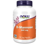 Now Foods, D-Mannose, 500mg, 120 Cápsulas veganas, Probado en Laboratorio, Sin Gluten, Sin Soja, Vegetariano