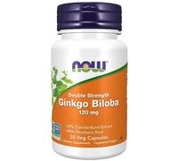 Now Foods Double Strength Ginkgo Biloba Extract, 120mg, 50 Cápsulas Veganas, Probado en Laboratorio, Sin Soja, Sin Gluten, Vegetariano, Sin OGM