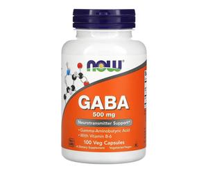 NOW Foods GABA with Vitamin B6 500 Mg 100 Caps
