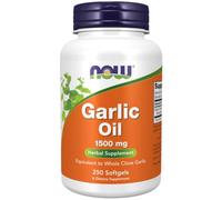Now Foods, Garlic Oil (Aceite de Ajo), 1.500mg, 250 Cápsulas blandas, Probado en Laboratorio, Vegetal, Sin Gluten, No GMO