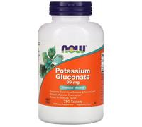 Now Foods, gluconato de potasio, 99 mg, 250 verduras. Tabletas - envío rápido