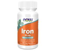 Now Foods - IRON 18 MG | Hierro, 18mg | Elemento esencial para el apoyo a la formación de sangre y transporte de oxígeno - 120 Vcaps